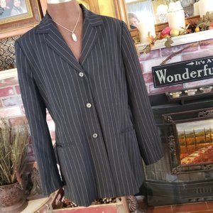 GEORGE BLACK PINSTRIPED BLAZER/JACKET 13/14
